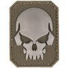 Nášivka na suchý zips - patch Skull 3D olive