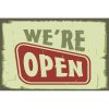 Ceduľa We Are Open 30cm x 20cm Plechová tabuľa