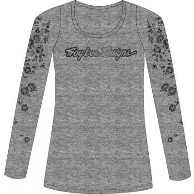 Troy Lee Designs Women Signature Floral L/S Tee dámske tričko dlhý rukáv Gray