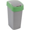Kôš Curver® FLIP BIN 45 lit., šedostrieborný/zelený, na odpad