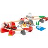 Brio Drevená vláčikodráha s požiarnym vlakom Fire Rescue Set Smart Tech Sound so zvukom a svetlom a interaktívne prvky s pripojením na aplikáciu 41 dielov