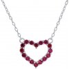 Silvego Strieborný náhrdelník srdca Patty s ružovými Brilliance Zirconia JJJN0685R