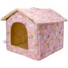 Domček pre zvieratá Nobleza Print Velvet S 42x39x33cm Farba: Ružová