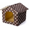 Domček pre zvieratá Nobleza Print Velvet M 48x45x39cm Farba: Hnedá