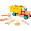 Janod BricoKids Drevená stavebnica ťahacie auto s náradím