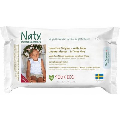 Naty Nature Babycare Obrúsky vlhčené Aloe Sensitive Eco 56 ks