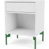Nočný stolík Dream na zelených nohách biely