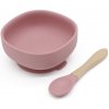 Martons silikónová miska s prísavkou+ lyžička set Dark pink