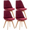 Sada 4 stoličiek Linares velvet, bordeaux