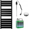 CERANO - Kúpeľňový elektrický radiátorový set Arturo - 600W - čierna matná - 1200x500 mm