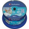 CD-R 700 MB, POTLAČITEĽNÉ, NO-ID, AZO, 700MB, 52X, CAKE BOX, VERBATIM