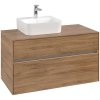 VILLEROY & BOCH Collaro závesná skrinka pod umývadlo na dosku (umývadlo vľavo), 2 zásuvky, s LED osvetlením, 1000 x 500 x 548 mm, Oak Kansas, C095B0RH