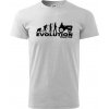 Evolúcia traktor - Klasické pánske tričko vyššej gramáže - XS ( Svetlosivý melír )