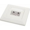 Zásuvka Solarix CAT6 STP 2 x RJ45 pod omietku biela