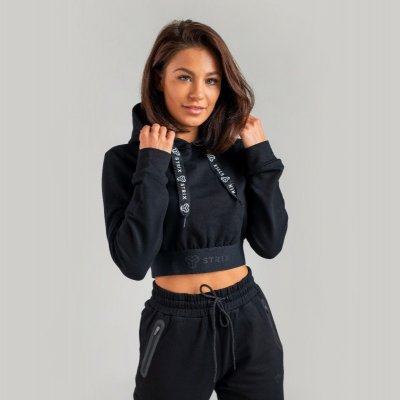 Strix Essential Cropped Hoodie Black