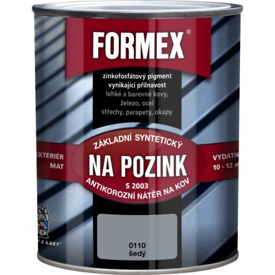 Barvy a laky Hostivař Formex S 2003 základná farba na pozink 110 šedý 0,6 l