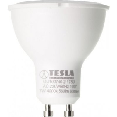 Tesla LED žárovka GU10/7W/230V/560lm/25 000h/4000K denní bílá/100st