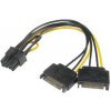 AKASA adaptér napájecí na 6+2pin PCIe (2xSATA male power to a 6+2pin PCIe female connector)