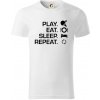Stolný tenis - eat sleep - Tričko z organickej bavlny - M ( Biela )