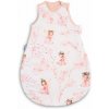 Spací vak, mušelín, bavlna, veľ. S, 47x70cm - Víla Ema, ružová, biela
