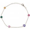 ORO Silver Strieborný náramok s dúhovými kryštálmi - jemný šperk plný farieb a radosti