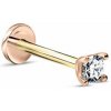 Danfil Labreta Piercingové náušnice DF 5546 z ružového zlata, s diamantom