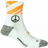 Ponožky P.A.C. RN 6.2 Running Reflective Pro Mid Compression Men White-Neon Orange 44-47