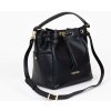 Bagger kožená kabelka s koženou šnúrkou na utiahnutie do ruky a crossbody 0138 čierna