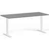 Výškovo nastaviteľný stôl, 180x80 cm, 1 motor, biela podnož, grafit
