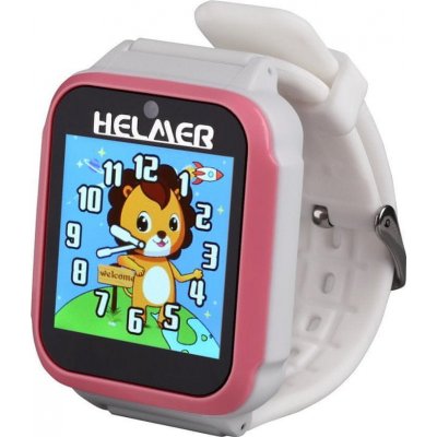 Helmer dětské chytré hodinky KW 801/ 1.54" TFT/ dotykový display/ foto/ video/ 6 her/ micro SD/ čeština/ růžovo-bílé