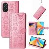 Peňaženkové kožené puzdro Cat and Dog na Oppo A38 - Ružová