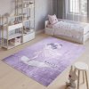 Fialový detský koberec s motívom baletky pri Eiffelovej veži Šírka: 160 cm | Dĺžka: 220 cm