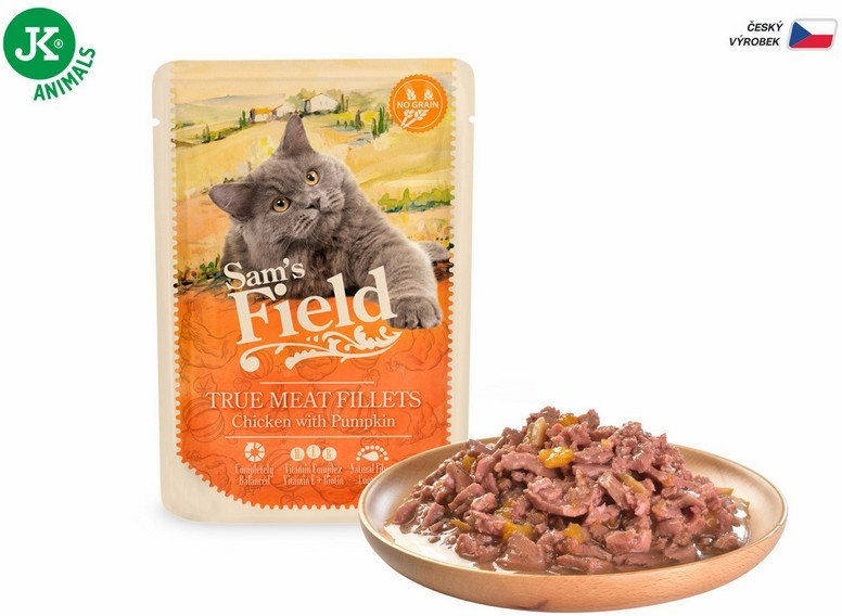 Sam´s Field pre mačky s kuracím mäsom a tekvicou 85 g