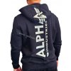 Alpha Industries BACK PRINT ZIP HOODY black pánska mikina Farba: čierna, Veľkosť: 3XL