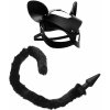Tailz Black Cat Tail Anal Plug & Mask Set Black