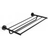 Sanela Doplnky z nehrdzavejúcej ocele - Polička na uteráky s hrazdou, dĺžka 60 cm, matná čierna SLZD 37N