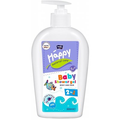 Bella BabyHappy Natural Care umývací gél na telo a vlasy 300 ml