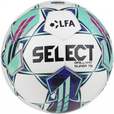 Select Fotbalový míč FB Brillant Super TB CZ Fortuna Liga 2023/24 WHITE GREEN 1164 VEL.5 - bílá/modrá - 5