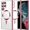 Techsuit Luxury Glitter MagSafe – puzdro na Samsung Galaxy S22 Ultra 5G – ružový