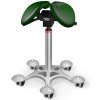 Sedlová stolička Salli Twin Farba čalúnenia: Koža - borovicová zelená #98015, Výška postavy: Stredná (M) - do 170 cm, Konštrukcia: chrómová + masážna Salli základňa 24 farieb