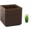 Kinekus Kvetináč plastový KARO ECO COFFEE DESKA espresso 390x390x394 mm na kolieskach