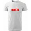 Berlin nápis veža Berliner Fernsehturm - Klasické pánske tričko - L ( Biela )