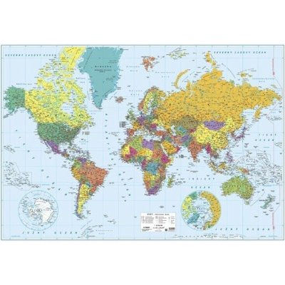 Mapa svet politická lamino lišta