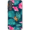 Picasee silikónový čierny obal pre Samsung Galaxy A55 5G A556B - Pink Monstera