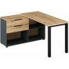 Tempo Kondela Rohový PC stôl, grafit/dub artisan, KLAUDIUS TYP 8