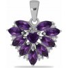 Nefertitis Prívesok strieborný s africkými ametystmi a zirkónmi Ag 925 043063 AFAM NF41346 - 1,7 cm, 3,1 g