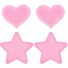 Peekaboos Premium Pasties Hot Pink Glow In The Dark Hearts and Stars