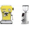 Ascaso Dream ONE, Sun Yellow + Eureka Atom W 65, chrome