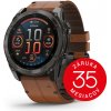 Garmin Fenix 8 AMOLED 51mm Sapphire Carbon Gray Titanium, Cheastnut Leather. Koža