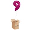 HeliumKing Balónový box - Narodeninové číslo 9 ružový 86 cm